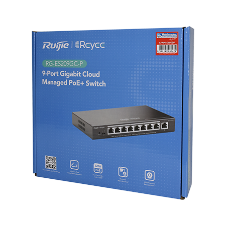 9 Port Gigabit Managed Network Switch (8 Port PoE, 1 Uplink)