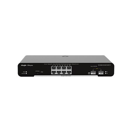 10 Port Gigabit Managed Network Switch (8 Port PoE, 2 SFP)