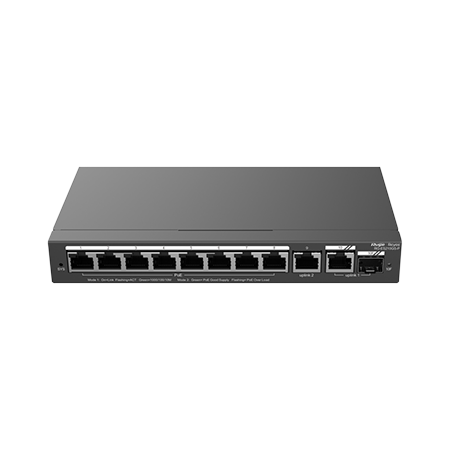 11 Port Gigabit Managed Network Switch (8 PoE+ Ports, 1 RJ45 GbE Port Plus 1 GbE/SFP Combo Port)
