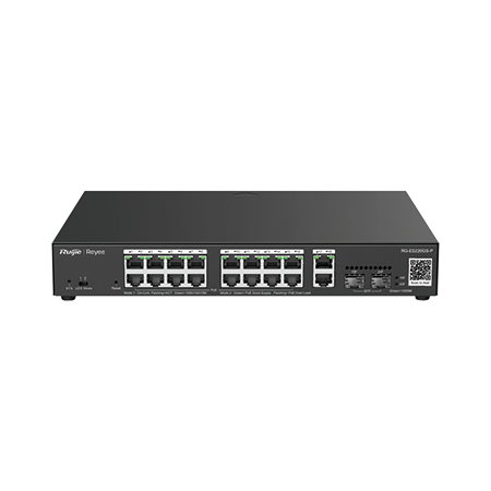 20 Port Gigabit Managed Network Switch (16 PoE+ Ports, 2 RJ45 GbE Ports plus 2 SFP)