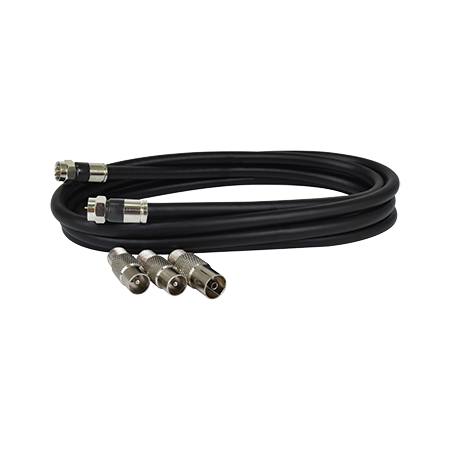 10m RG59 Quad-shield Flylead with Adaptors