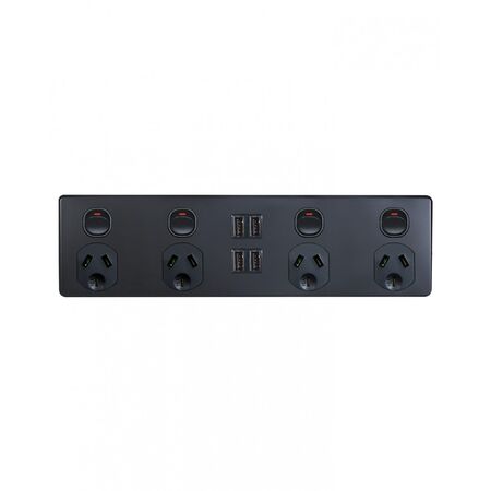Puma - 4X4 - 4 Socket's x 4 USB's - Double Pole - 250V~, 10A,  White x8 - PU4X4