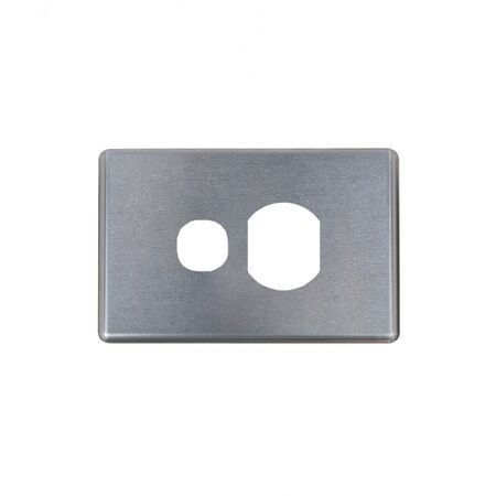 Puma -u00a0Power Point Switched 1 Gang Cover Only Brushed Aluminium  x10 - PUPP1GCBA