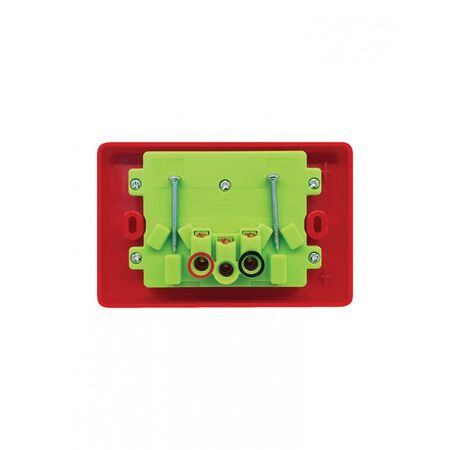 Puma - Power Point Double Pole Switched 2 Gang, 10A 250V~, Shuttered, Vandal Proof, RED  x10 - PUPP2GVPRD