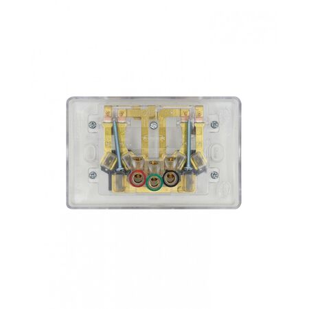 Puma - Power Point Double Pole Switched 2 Gang, 10A 250V~, Shuttered, Vandal Proof, TRANSPARENT  x10 - PUPP2GVPTR