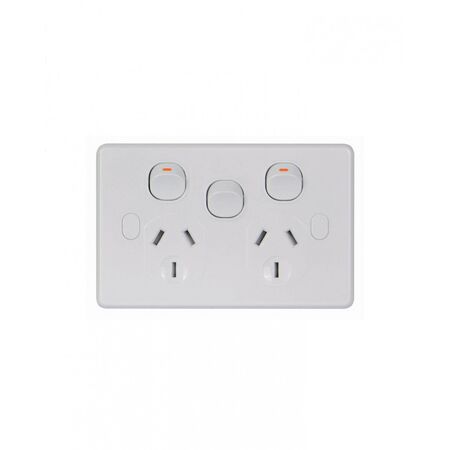 Puma - Power Point Switched 2 Gang Double Pole Shuttered 10A 250V with Extra Switch 10AX Double Pole Vandal Proof  x5 - PUPPSW2GVP