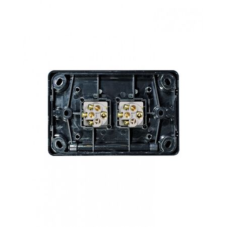 Puma -u00a0Switch Horizontal 2 Gang, 10AX/16A 250V~  Black x10 - PUSW2GBK