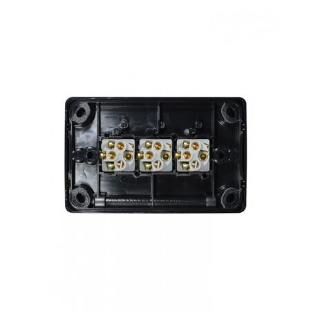 Puma - Switch Horizontal 3 Gang, 10AX/16A 250V~  Black x10 - PUSW3GBK