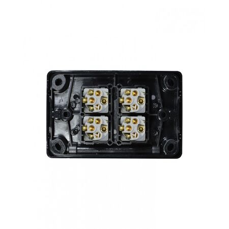 Puma - Switch Horizontal 4 Gang, 10AX/16A 250V~  Black x10 - PUSW4GBK