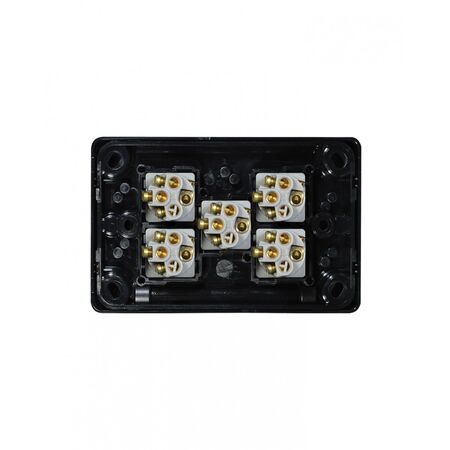 Puma - Switch Horizontal 5 Gang, 10AX/16A 250V~  Black x5 - PUSW5GBK