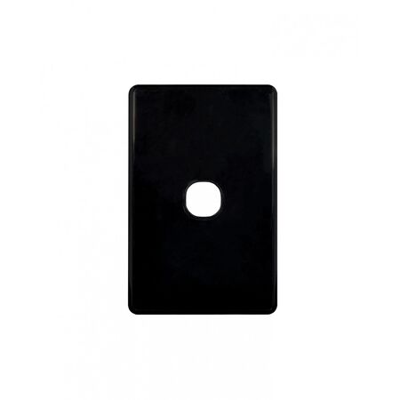 Puma - Switch Plate Vertical 1 Gang (Less Mech)  Black x10 - PUSWPV1GBK