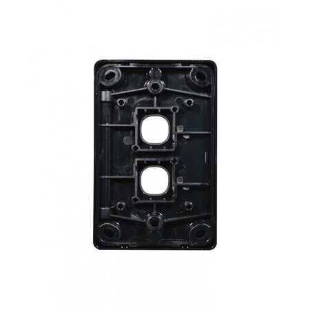 Puma - Switch Plate Vertical 2 Gang (Less Mech)  Black x10 - PUSWPV2GBK