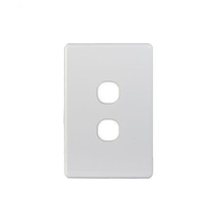 Puma -u00a0Switch Horizontal 2 Gang, 10AX/16A 250V~  Replacement White Cover x10 - PUSWPV2GCO