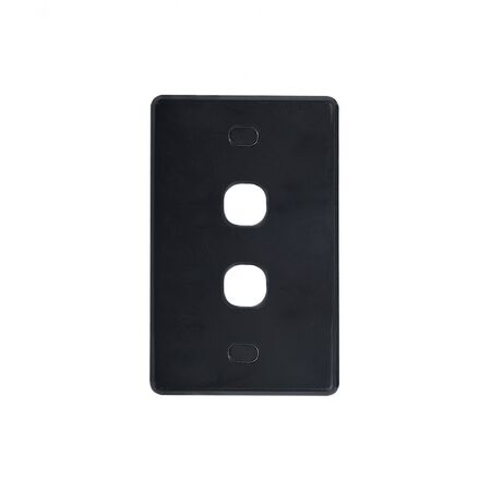 Puma - Switch Plate Vertical 2u00a0Gang Less Mech, Vandal Proof  Black x10 - PUSWPV2GVPBK
