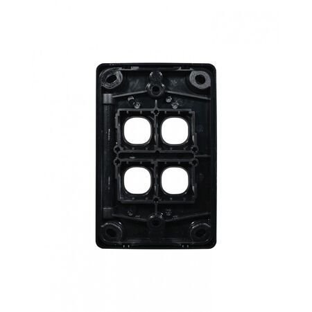 Puma - Switch Plate Vertical 4 Gang (Less Mech)  Black x10 - PUSWPV4GBK