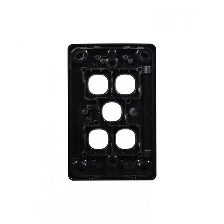 Puma - Switch Plate Vertical 5 Gang (Less Mech)  Black x10 - PUSWPV5GBK