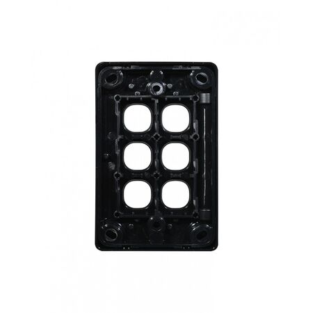 Puma - Switch Plate Vertical 6 Gang (Less Mech)  Black x10 - PUSWPV6GBK