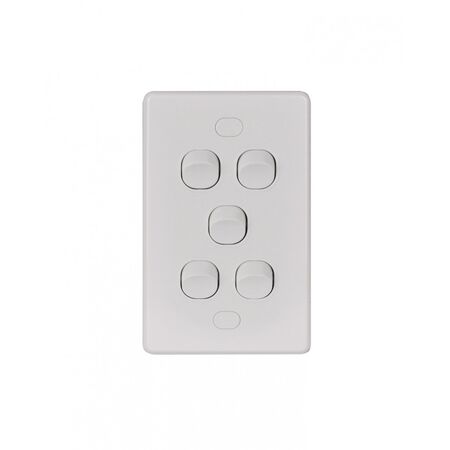 Puma - Switch Vertical 5 Gang 10AX/16A 250V Vandal Proof  x5 - PUSWV5GVP