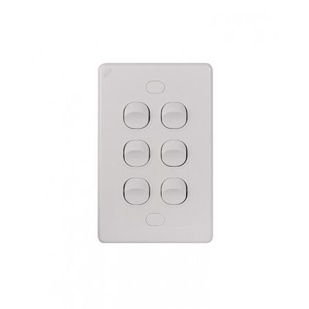 Puma - Switch Vertical 6 Gang 10AX/16A 250V Vandal Proof  x5 - PUSWV6GVP