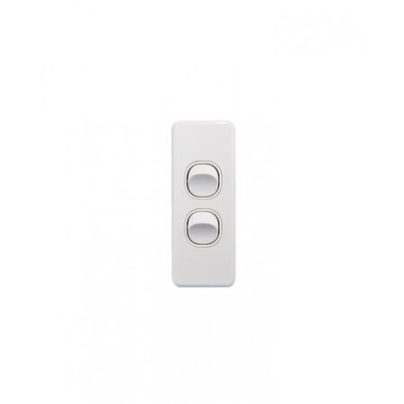 Puma - Switch Vertical Architrave 2 Gang 10AX/16A 250V~  x10 - PUSWVA2G
