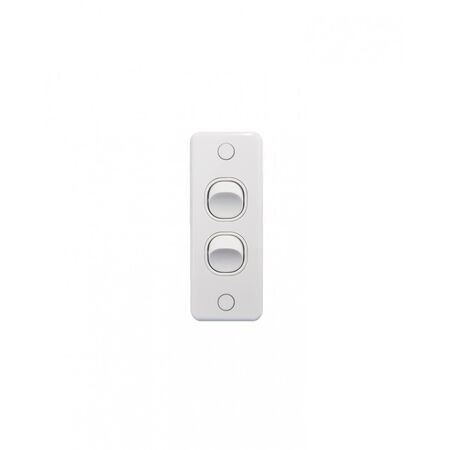 Puma - Architrave Switch Vertical 2 Gang, 10AX/16A 250V~, Vandal Proof  x10 - PUSWVA2GVP