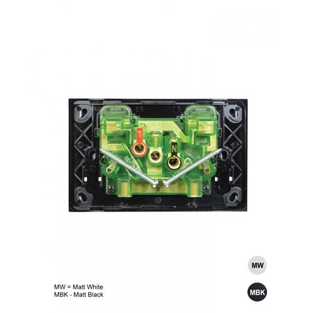 Clouded Leopard -u00a0Power Point Switched 2 Gang 10A 250V  Matt Black x10 - CLPP2GMBK