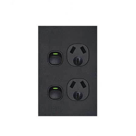 Clouded Leopard -u00a0Power Point Switched 2 Gang Vertical 10A 250V  Matt White x5 - CLPPV2GMW