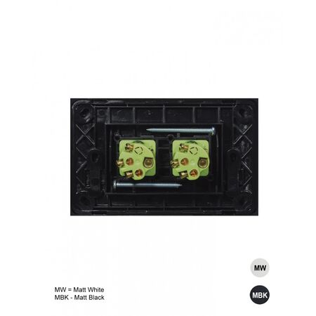 Clouded Leopard -u00a0Switch Horizontal 2u00a0Gang 16AX/20A 250V~  Matt Black  x10 - CLSW2GMBK