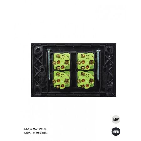 Clouded Leopard - Switch Horizontal 4u00a0Gang 16AX/20A 250V~  Matt Black  x10 - CLSW4GMBK