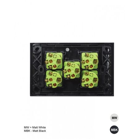 Clouded Leopard - Switch Horizontal 5u00a0Gang 16AX/20A 250V~  Matt White x5 - CLSW5GMW