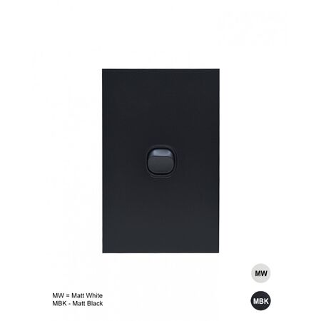 Clouded Leopard - Switch Vertical 1 Gang 16AX/20A 250V  Matt Black  x10 - CLSWV1GMBK