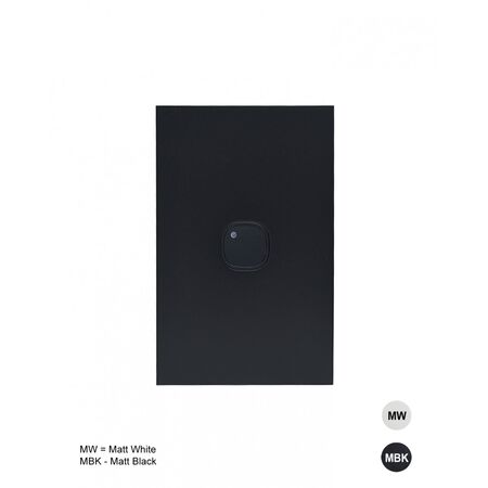 Clouded Leopard -u00a0Switch Vertical 1 Gang, Push Button Electronic, 1200W/500VA  Matt Black  x5 - CLSWV1GPBEMBK