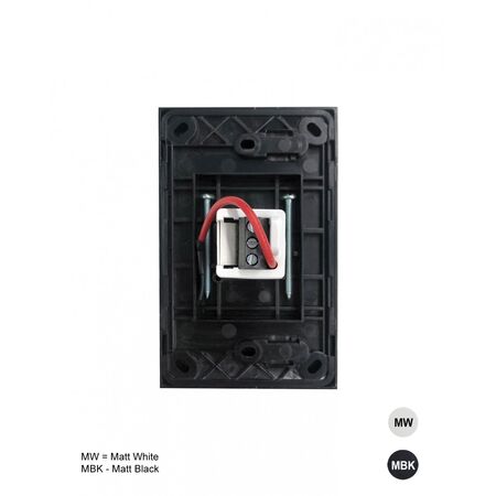 Clouded Leopard -u00a0Switch Vertical 1 Gang, Push Button Electronic, 1200W/500VA  Matt White x5 - CLSWV1GPBEMW