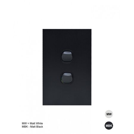 Clouded Leopard -u00a0Switch Vertical 2 Gang 16AX/20A 250V  Matt White x10 - CLSWV2GMW