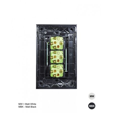 Clouded Leopard -u00a0Switch Vertical 3 Gang 16AX/20A 250V  Matt Black  x10 - CLSWV3GMBK