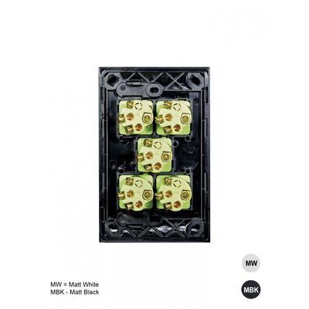 Clouded Leopard -u00a0Switch Vertical 5 Gang 16AX/20A 250V  Matt White x5 - CLSWV5GMW