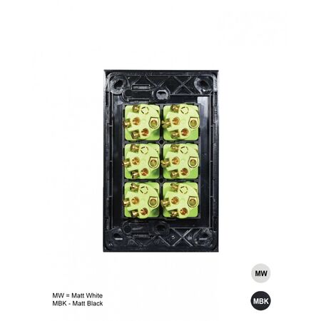 Clouded Leopard -u00a0Switch Vertical 6 Gang 16AX/20A 250V  Matt White x5 - CLSWV6GMW