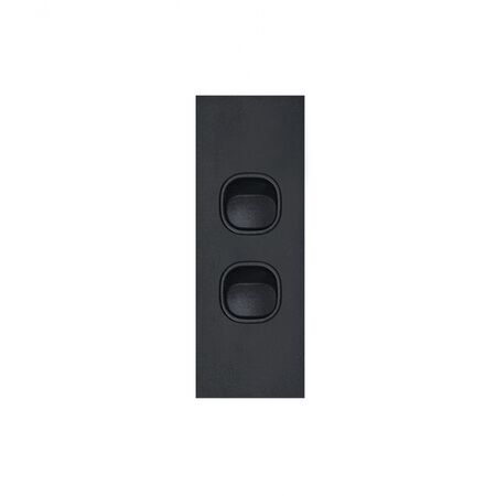 Clouded Leopard -Switch Vertical Architrave 2 Gang 10AX 16A 250V  Matt Black x10 - CLSWVA2GMBK