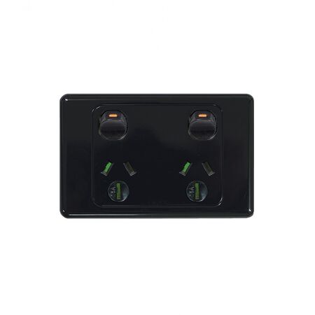 Cougar -u00a0Power Point Switched 2 Gang 15A 250V~  White x10 - COPP152G