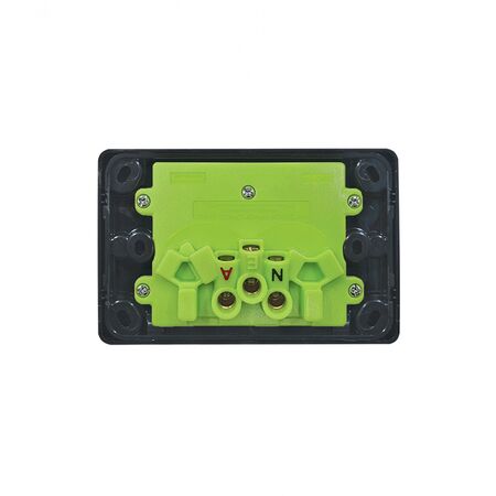 Cougar - Power Point Switched 1 Gang, 10A 250V~  Black x10 - COPP1GBK