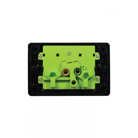 Cougar - Power Point Switched 2 Gang, 10A 250V~  Black x10 - COPP2GBK