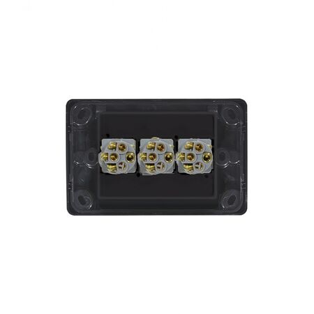 Cougar - Switch Horizontal 3 Gang 10AX/16A 250V~  Black x10 - COSW3GBK