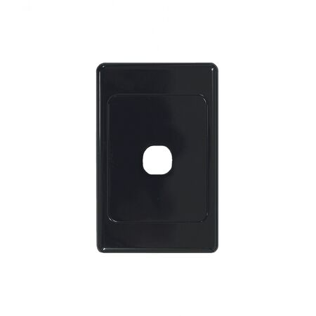 Cougar - Switch Plate Vertical 1 Gang (Less Mech)  Black x10 - COSWPV1GBK