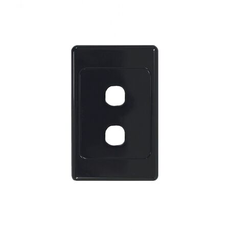 Cougar - Switch Plate Vertical 2 Gang (Less Mech)  Black x10 - COSWPV2GBK
