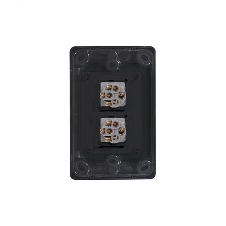 Cougar -u00a0Switch Horizontal 2 Gang 10AX/16A 250V~  Black x10 - COSW2GBK