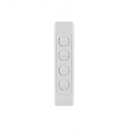 Cougar -u00a0Architrave Switch Vertical 4 Gang, 10AX/16A 250V~  White x10 - COSWVA4G