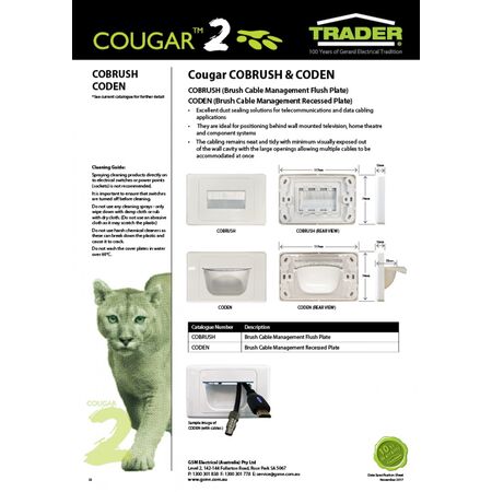 Brush Cable Management Flush Plate  x10 - COBRUSH