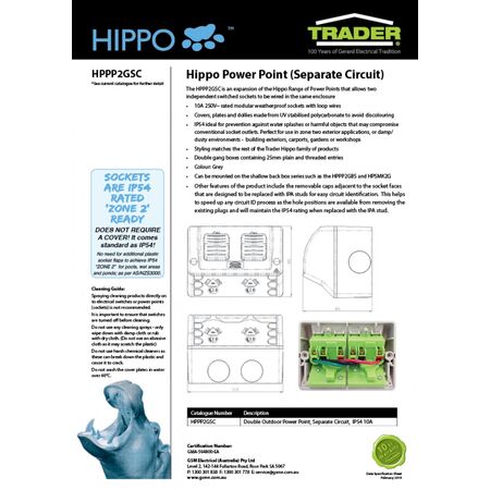 Double Outdoor Weatherproof Power Point Separate Circuit with IPA Studs IP54 10A 250V~  x1 - HPPP2GSC
