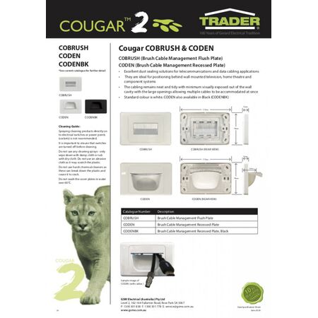 Brush Cable Management Recessed Plate White & Black  White x10 - CODEN