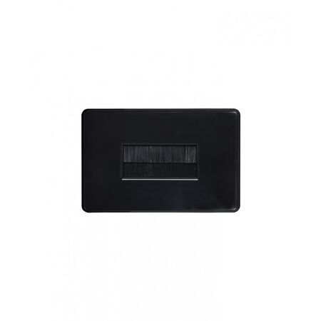 Flat Cat - Brush Cable Management Flush Plate  Black x10 - FLBRUSHBK